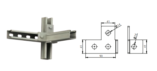 ACB-9 HDG C hanging support mounted on strut channel