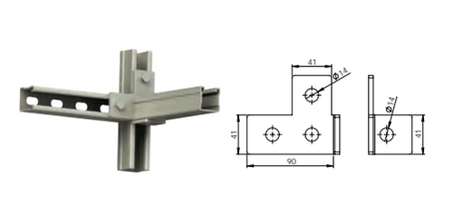 ACB-9 HDG C hanging support mounted on strut channel