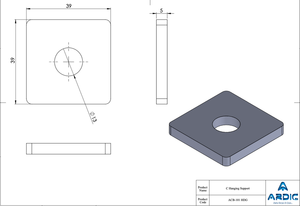 Strut Channel Square Plate Washer HDG – ACB-101 HDG