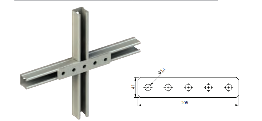 Strut Channel 5-Hole Splice Plate HDG – ACB-105 HDG