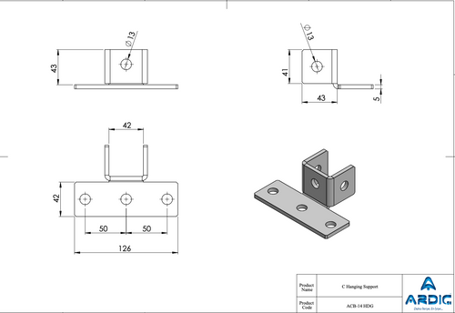 C Hanging Support     ACB-14 HDG