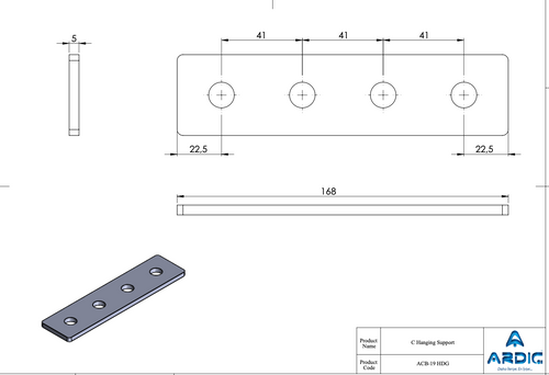 C Hanging Support    ACB-19 HDG