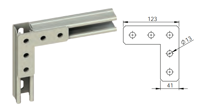 Strut Channel 5-Hole L-Angle Corner Plate HDG – ACB-210-C HDG