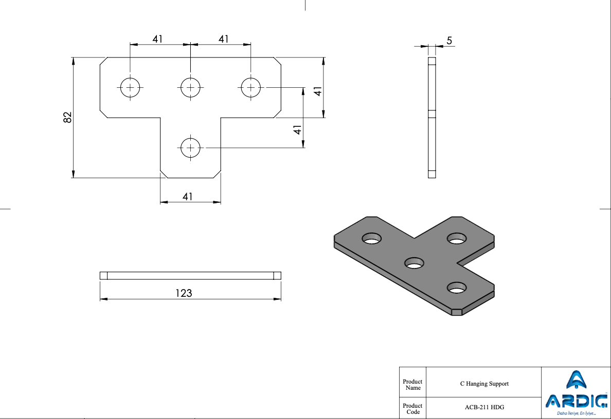Strut Channel T-Bracket Plate HDG – ACB-211 HDG
