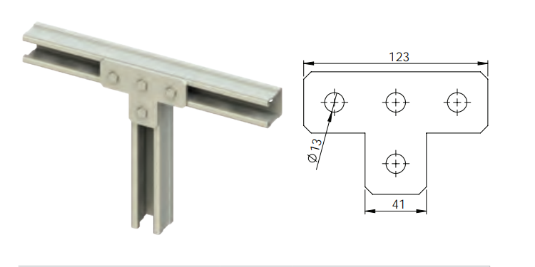 Strut Channel T-Bracket Plate HDG – ACB-211 HDG