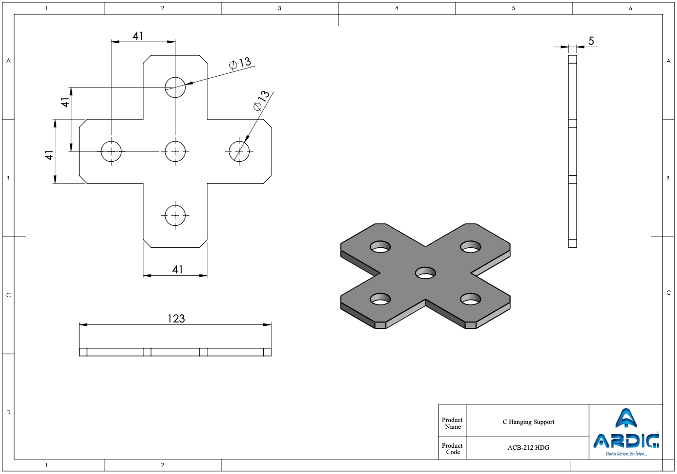 Strut Channel 4-Hole Cross Plate HDG – ACB-212 HDG