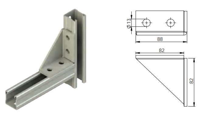 ACB-401 HDG C Hanging Support Bracket product photo and dimensions
