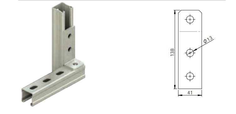 ACB-407 HDG C Hanging Support product photo and dimensions