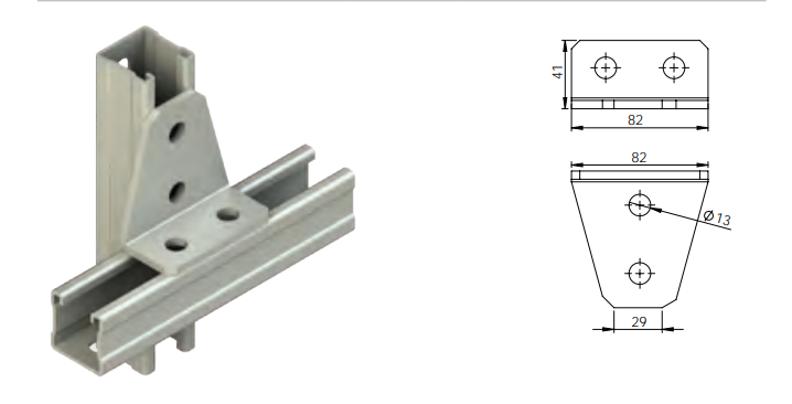 ACB-412 HDG C Hanging Support product photo and dimensions