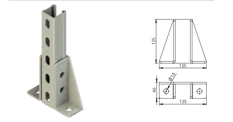 ACB-612-T HDG C Hanging Support product photo