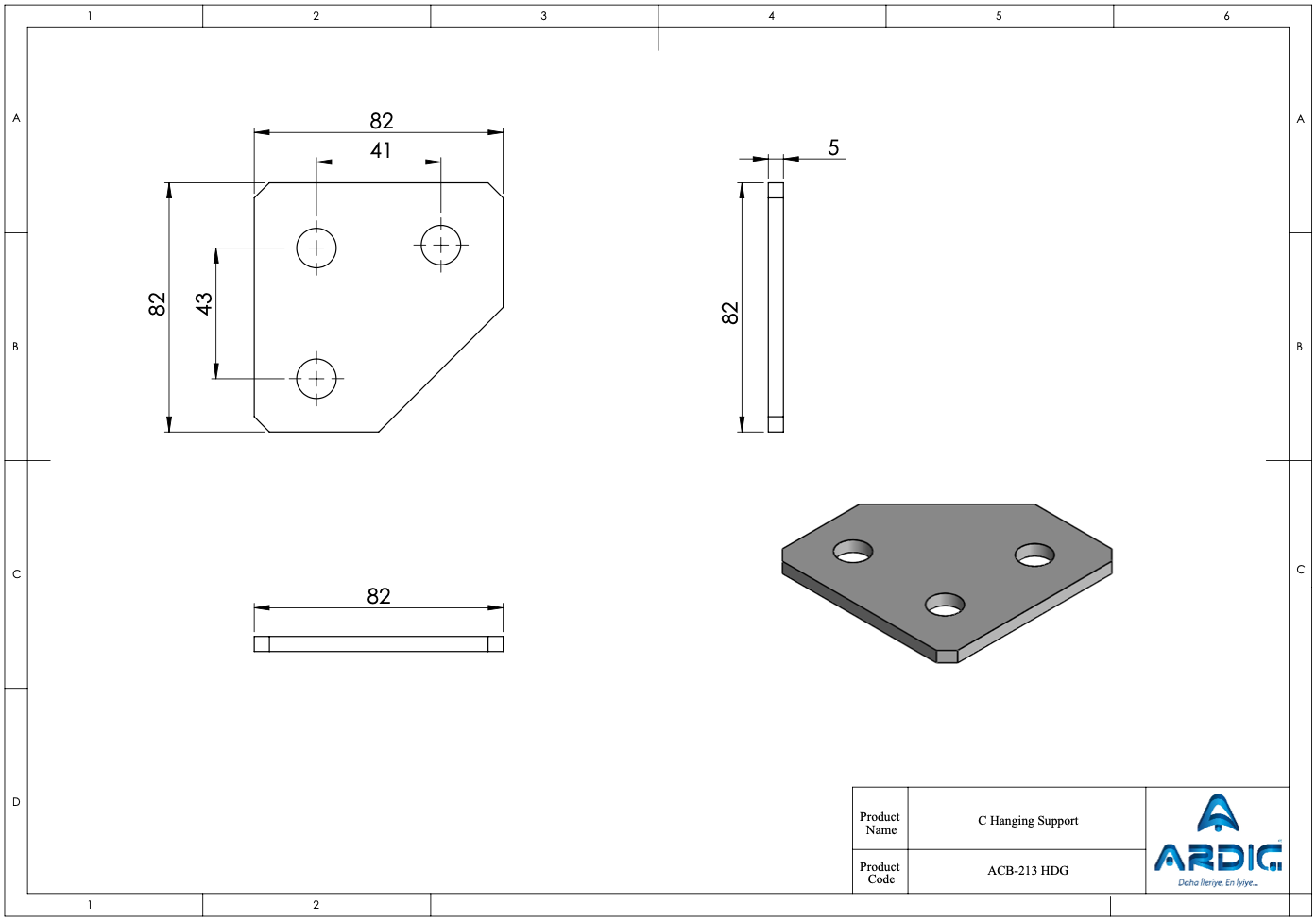 Strut Channel 2-Hole Flat Bracket Plate HDG – ACB-213 HDG
