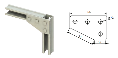 Strut Channel 3-Hole Flat Bracket Plate HDG – ACB-214 HDG