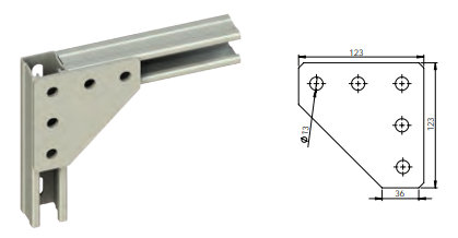 Strut Channel 4-Hole Flat Bracket Plate HDG – ACB-215 HDG