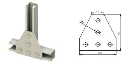 Strut Channel 5-Hole Arrow Bracket Plate HDG – ACB-217 HDG