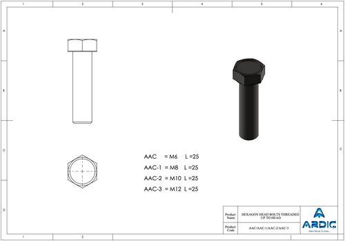 Hex Head Bolt Fully Threaded M6 x 1" – AAC | Strut Channel Fastener