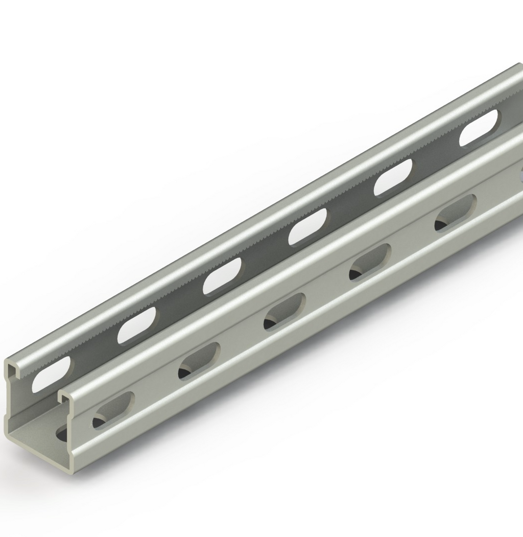Strut Channel 1-5/8" x 1-5/8" x 118 in | Hot-Dip Galvanized Steel C Profile with 3 Side Slots
