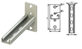 ACK-41-21-30 HDG Strut Channel Wall Bracket product photo and technical dimensions
